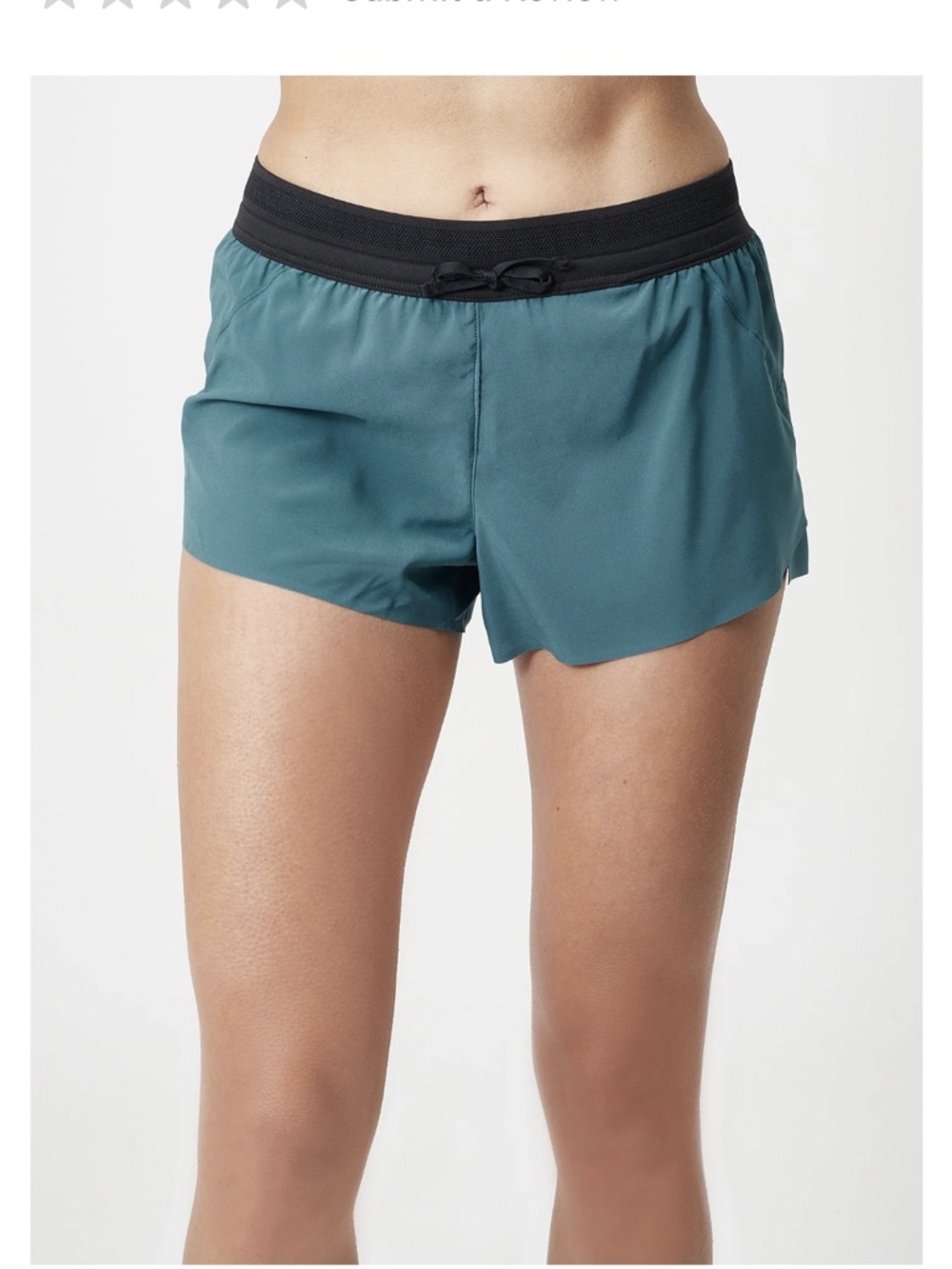 Janji Teal Running Shorts with Black Waistband